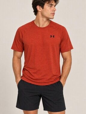 Under Armour Men’s Rust Orange/red Short-Sleeve Gym Athletic Tee